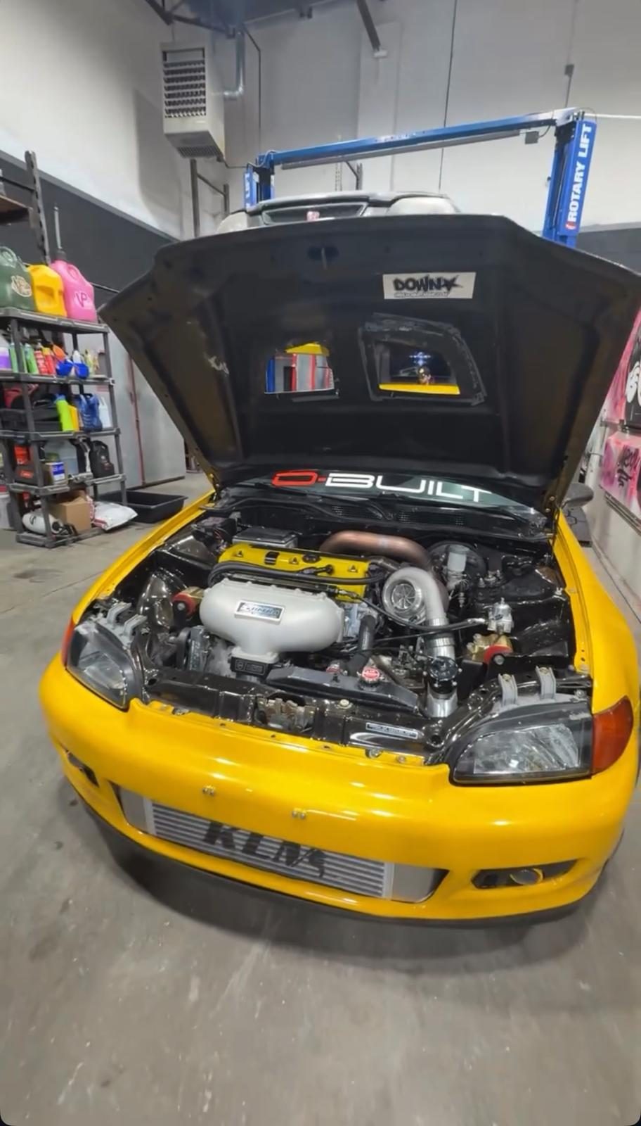 Turbocharged Honda engine bay custom build